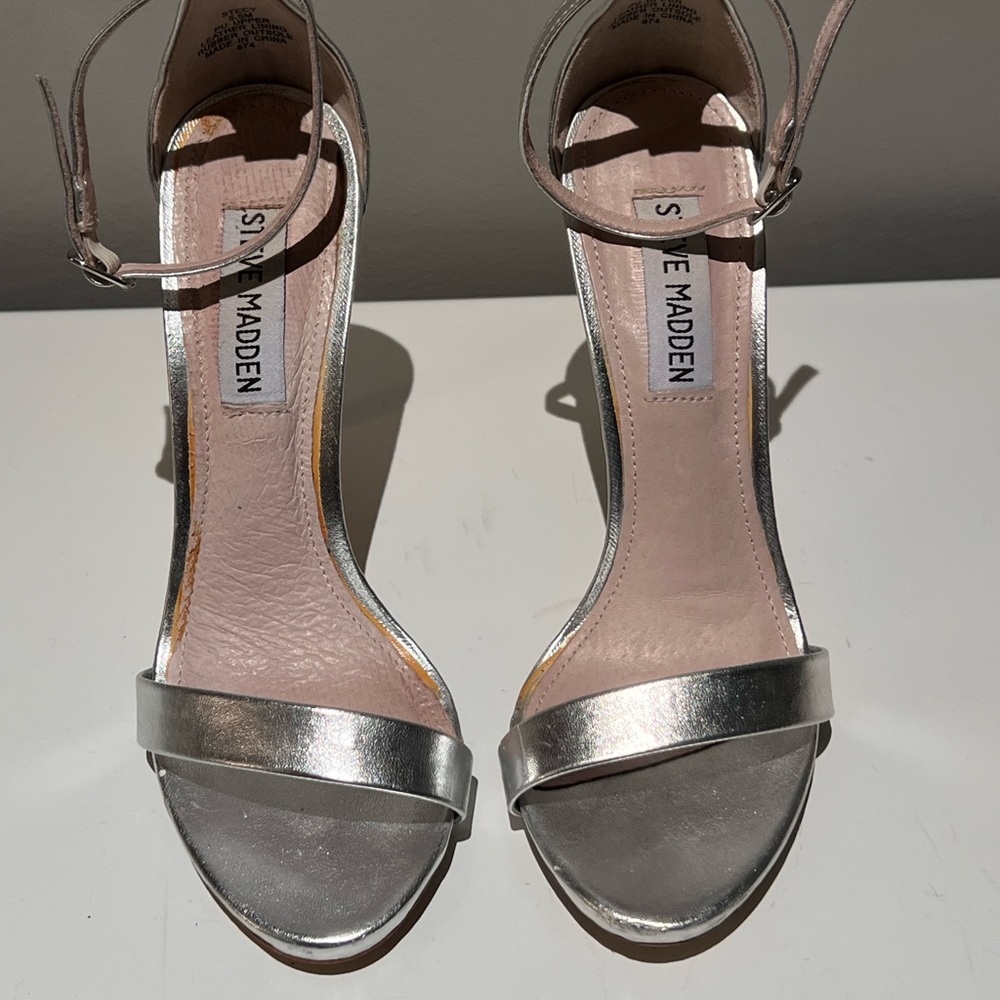 Steve Madden Metallic Silver Heels